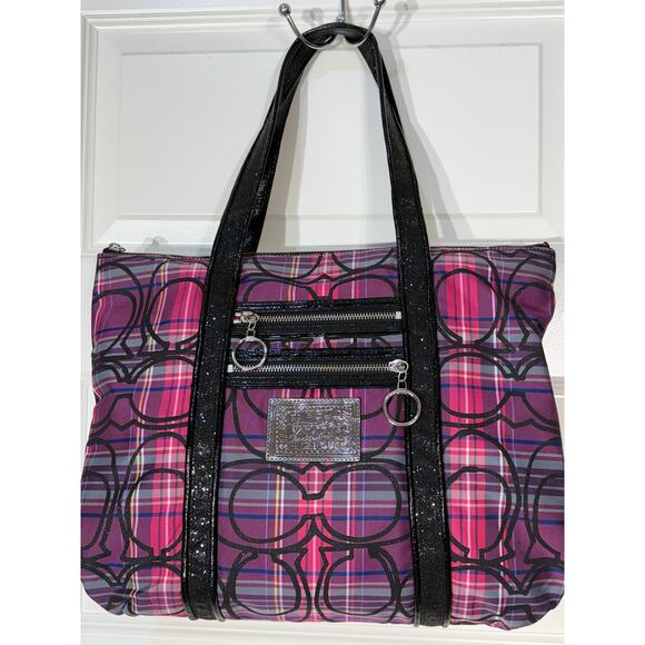 Coach Poppy Tartan Plaid Shoulder Bag / Tote No G0982-14360, Very Good Condition - Picture 1 of 12